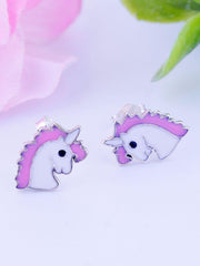 Load image into Gallery viewer, Earrings unicorn silver 925 and zircon - Maison Ming