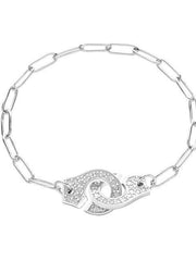 Load image into Gallery viewer, Bracelet handcuff chain silver 925 zircon - Maison Ming