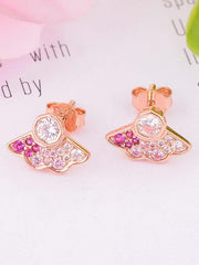 Load image into Gallery viewer, Earrings pink butterfly silver 925 zircon - Maison Ming