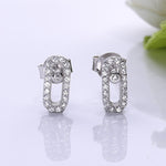 Load image into Gallery viewer, Earrings Locked Shiny silver 925 zircon
