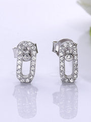 Load image into Gallery viewer, Earrings Locked Shiny silver 925 zircon