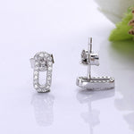 Load image into Gallery viewer, Earrings Locked Shiny silver 925 zircon
