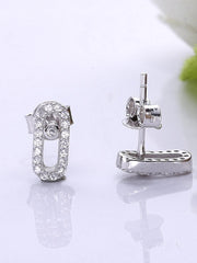 Load image into Gallery viewer, Earrings Locked Shiny silver 925 zircon