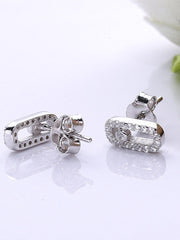 Load image into Gallery viewer, Earrings Locked Shiny silver 925 zircon