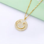 Load image into Gallery viewer, Necklace Shiny Smiley silver 925 zircon
