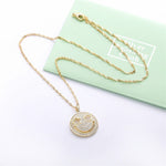 Load image into Gallery viewer, Necklace Shiny Smiley silver 925 zircon
