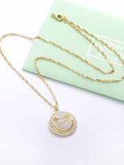 Load image into Gallery viewer, Necklace Shiny Smiley silver 925 zircon