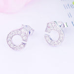 Load image into Gallery viewer, Earrings shiny handcuffs silver 925 and zircon - Maison Ming
