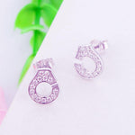 Load image into Gallery viewer, Earrings shiny handcuffs silver 925 and zircon - Maison Ming
