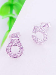 Load image into Gallery viewer, Earrings shiny handcuffs silver 925 and zircon - Maison Ming