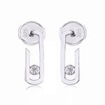 Load image into Gallery viewer, Earrings Jade silver 925 zircon
