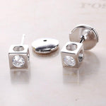 Load image into Gallery viewer, Earrings shiny cube silver 925 - Maison Ming
