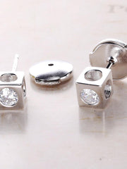Load image into Gallery viewer, Earrings shiny cube silver 925 - Maison Ming