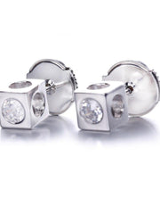 Load image into Gallery viewer, Earrings shiny cube silver 925 - Maison Ming