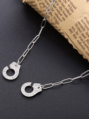 Load image into Gallery viewer, Necklace Handcuff  Big Link silver 925 zircon