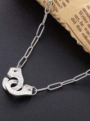 Load image into Gallery viewer, Necklace Handcuff  Big Link silver 925 zircon