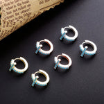 Load image into Gallery viewer, Earrings Cross Colored silver 925 zircon
