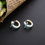 Load image into Gallery viewer, Earrings Cross Colored silver 925 zircon
