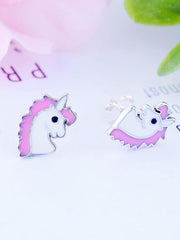 Load image into Gallery viewer, Earrings unicorn silver 925 and zircon - Maison Ming