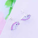 Load image into Gallery viewer, Earrings unicorn silver 925 and zircon - Maison Ming
