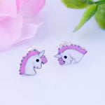 Load image into Gallery viewer, Earrings unicorn silver 925 and zircon - Maison Ming
