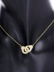 Load image into Gallery viewer, Necklace Beaded Handcuffs silver 925 zircon