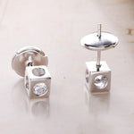 Load image into Gallery viewer, Earrings shiny cube silver 925 - Maison Ming
