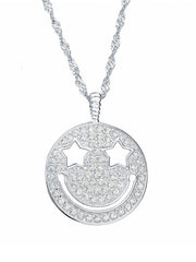 Load image into Gallery viewer, Necklace Shiny Smiley silver 925 zircon