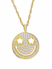 Load image into Gallery viewer, Necklace Shiny Smiley silver 925 zircon