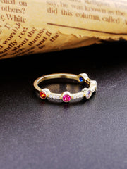 Load image into Gallery viewer, Ring 5 Stones silver 925 zircon - Maison Ming