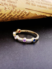 Load image into Gallery viewer, Ring 5 Stones silver 925 zircon - Maison Ming