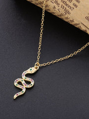 Load image into Gallery viewer, Necklace Beaded Snake silver 925 zircon