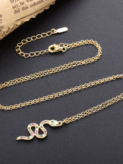 Load image into Gallery viewer, Necklace Beaded Snake silver 925 zircon