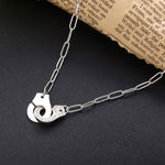 Load image into Gallery viewer, Necklace Handcuff  Big Link silver 925 zircon
