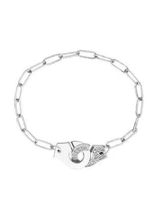 Load image into Gallery viewer, Bracelet handcuff chain silver 925 zircon - Maison Ming