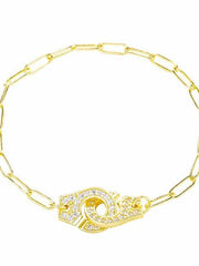 Load image into Gallery viewer, Bracelet handcuff chain silver 925 zircon - Maison Ming