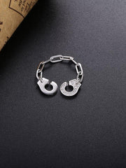 Load image into Gallery viewer, Ring Handcuffs Half silver 925 zircon - Maison Ming