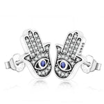 Load image into Gallery viewer, Earrings oriental hand silver 925 and zircon - Maison Ming
