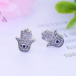 Load image into Gallery viewer, Earrings oriental hand silver 925 and zircon - Maison Ming
