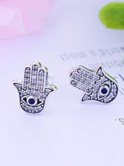 Load image into Gallery viewer, Earrings oriental hand silver 925 and zircon - Maison Ming