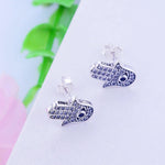 Load image into Gallery viewer, Earrings oriental hand silver 925 and zircon - Maison Ming
