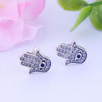 Load image into Gallery viewer, Earrings oriental hand silver 925 and zircon - Maison Ming
