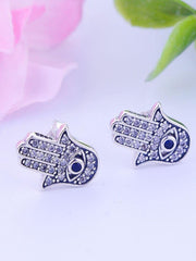 Load image into Gallery viewer, Earrings oriental hand silver 925 and zircon - Maison Ming