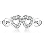 Load image into Gallery viewer, Earrings hearts silver 925 zircon - Maison Ming
