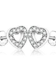 Load image into Gallery viewer, Earrings hearts silver 925 zircon - Maison Ming
