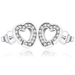 Load image into Gallery viewer, Earrings hearts silver 925 zircon - Maison Ming
