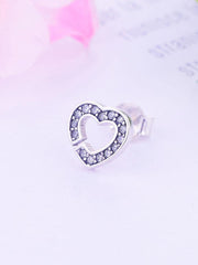 Load image into Gallery viewer, Earrings hearts silver 925 zircon - Maison Ming