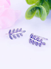 Load image into Gallery viewer, Earrings silvery foliage silver 925 - Maison Ming
