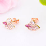 Load image into Gallery viewer, Earrings pink butterfly silver 925 zircon - Maison Ming
