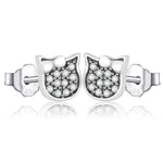 Load image into Gallery viewer, Earrings hello cat silver 925 and zircon - Maison Ming
